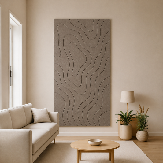 Topografische kaart wanddecoratie | 3D hoogtekaart van akoestisch vilt