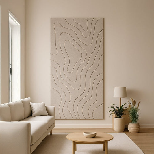 Topografische kaart wanddecoratie – 3D hoogtekaart van akoestisch vilt