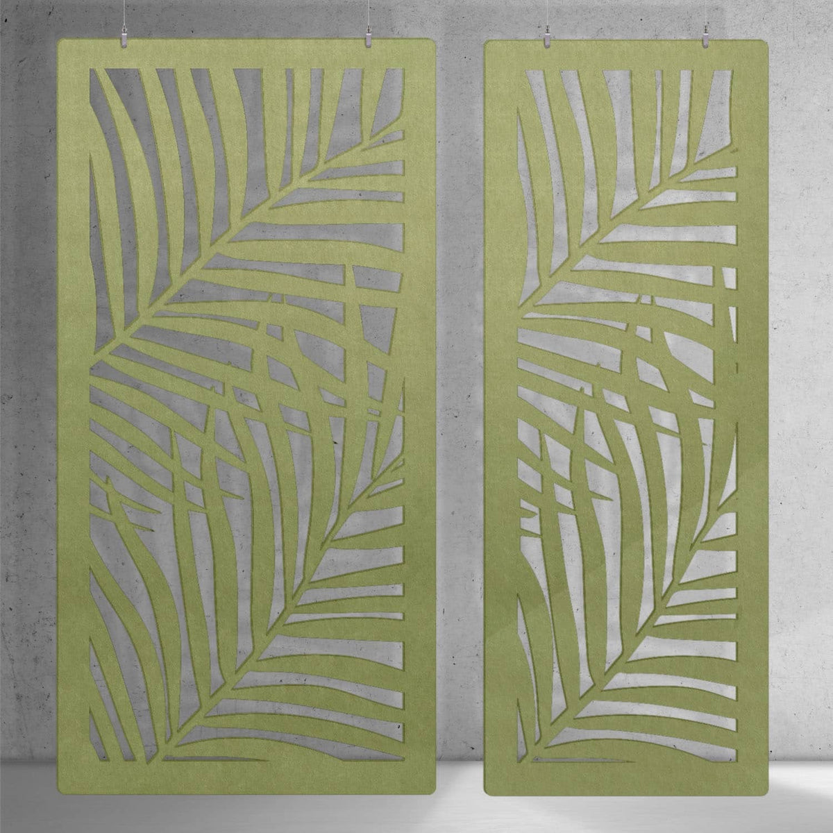 Roomdivider Palm – hangend kamerscherm met palmbladeren van vilt