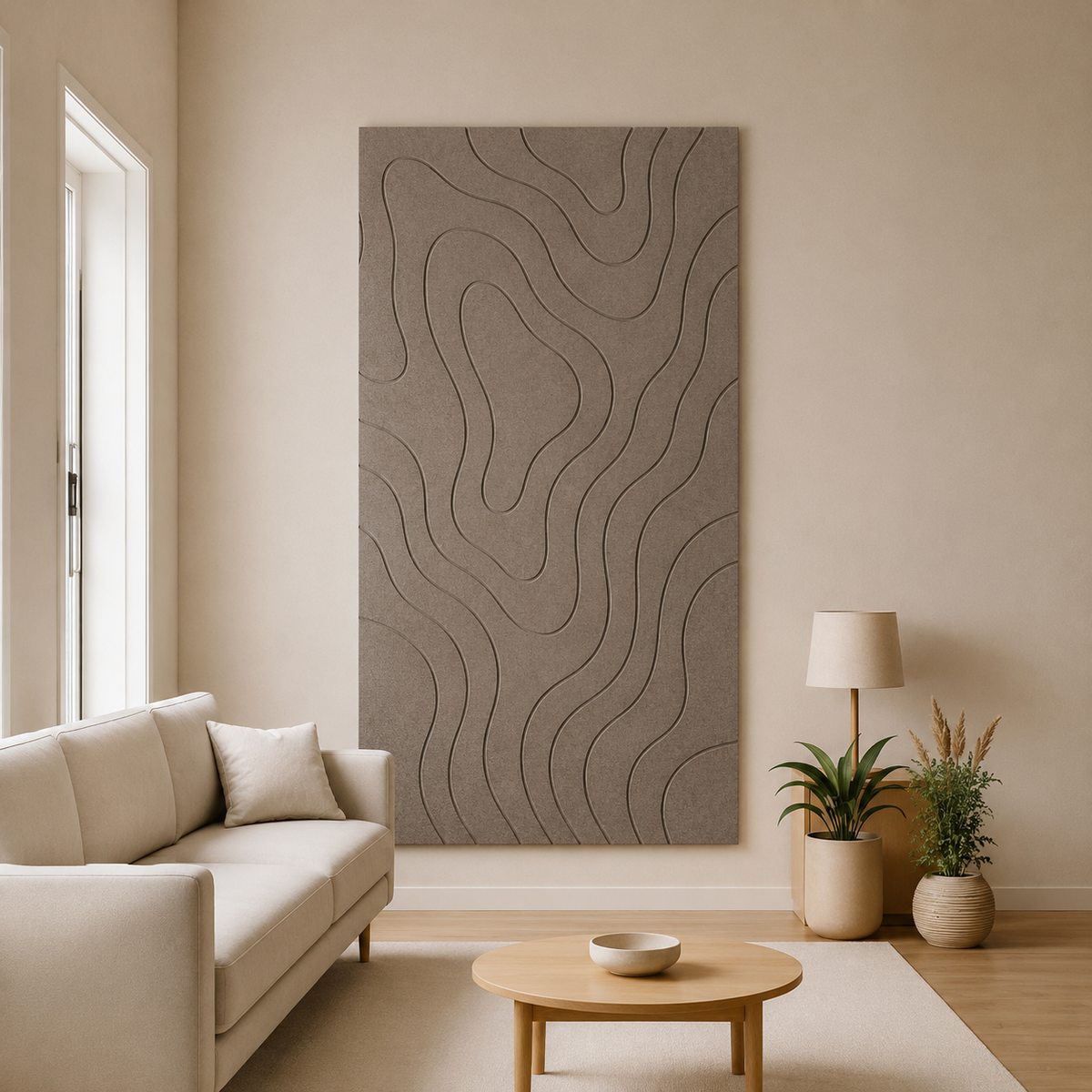 Topografische kaart wanddecoratie | 3D hoogtekaart van akoestisch vilt