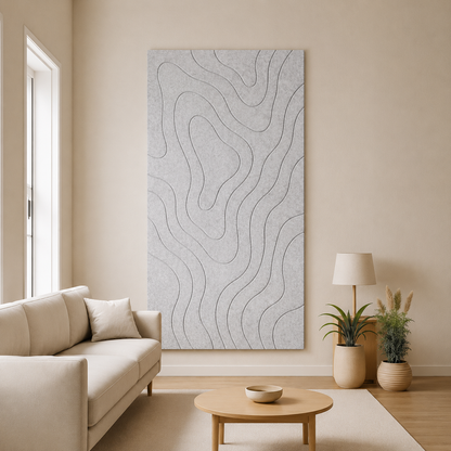 Topografische kaart wanddecoratie | 3D hoogtekaart van akoestisch vilt